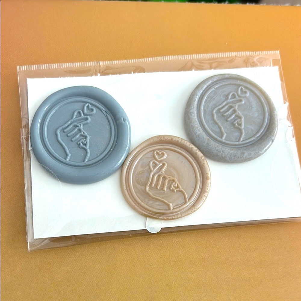 HANDMADE Set of Three Hand and Heart Wax Seals NEW
